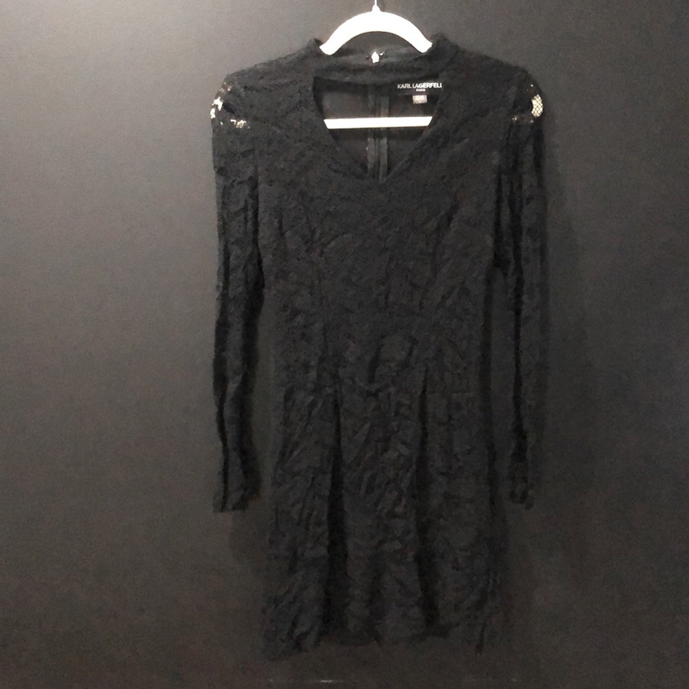 Karl Lagerfeld lace choker neck dress